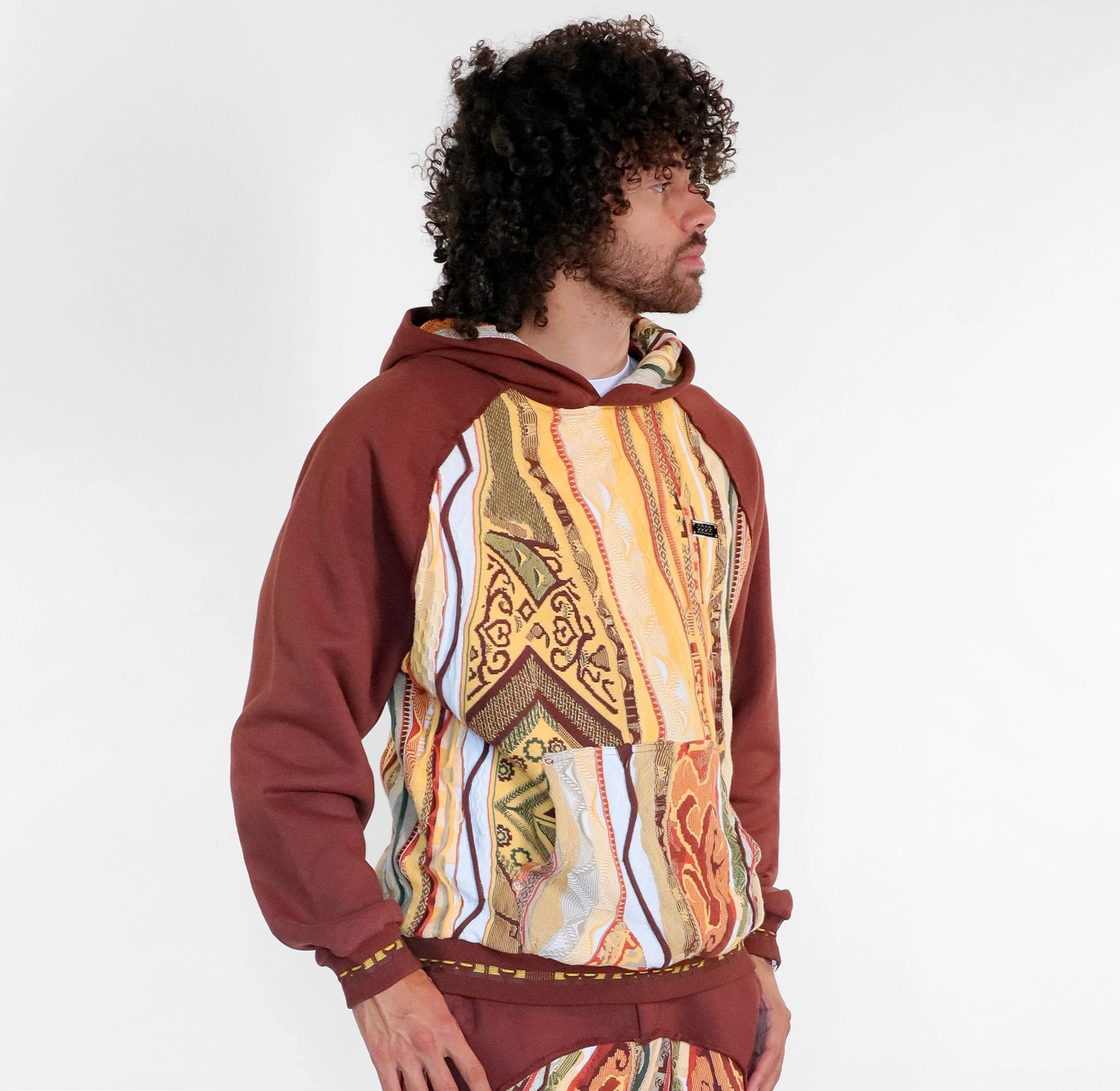 New - COOGI Sweater Pieced Fleece Hoody in Brown sold by COOGI product image thumbnail 5