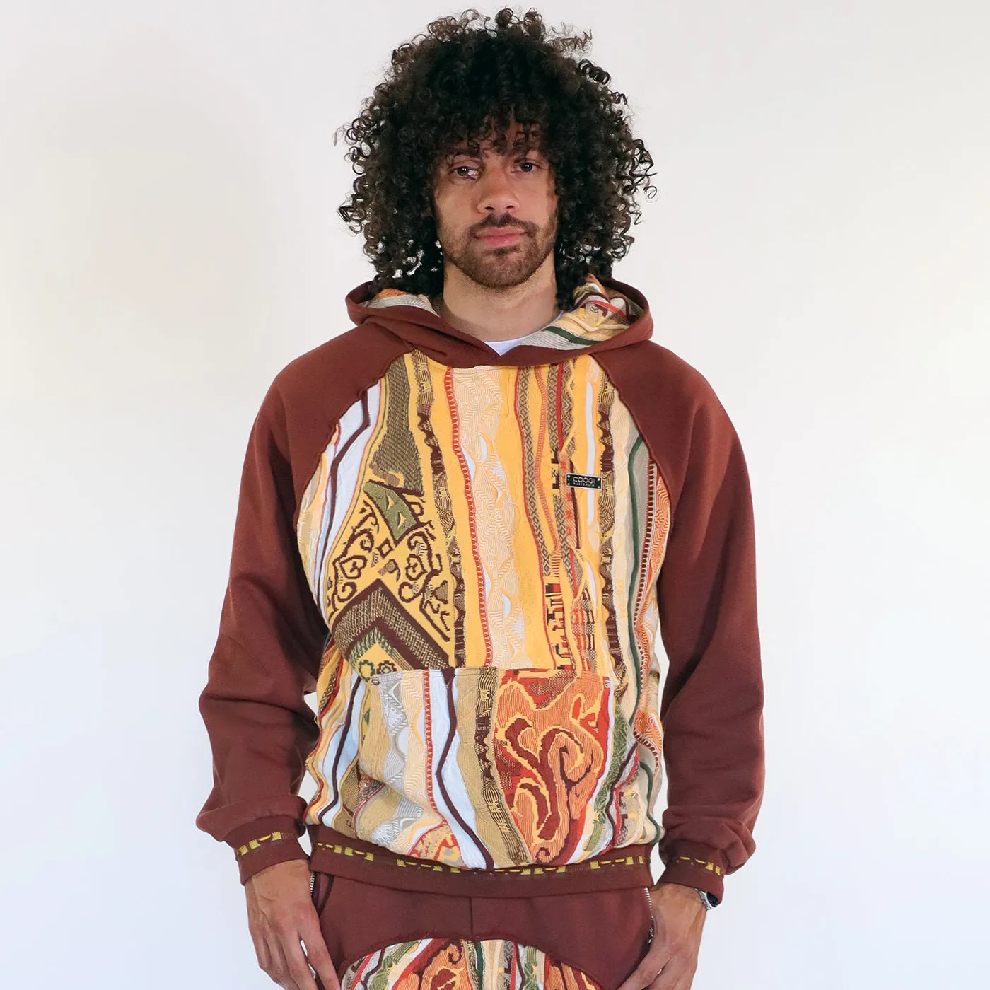 New - COOGI Sweater Pieced Fleece Hoody in Brown sold by COOGI product image thumbnail 2