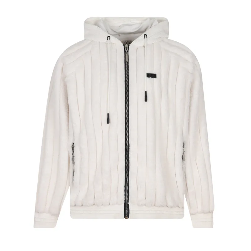 New - COOGI Faux Fur Full Zip Hoody - Bone made by COOGI