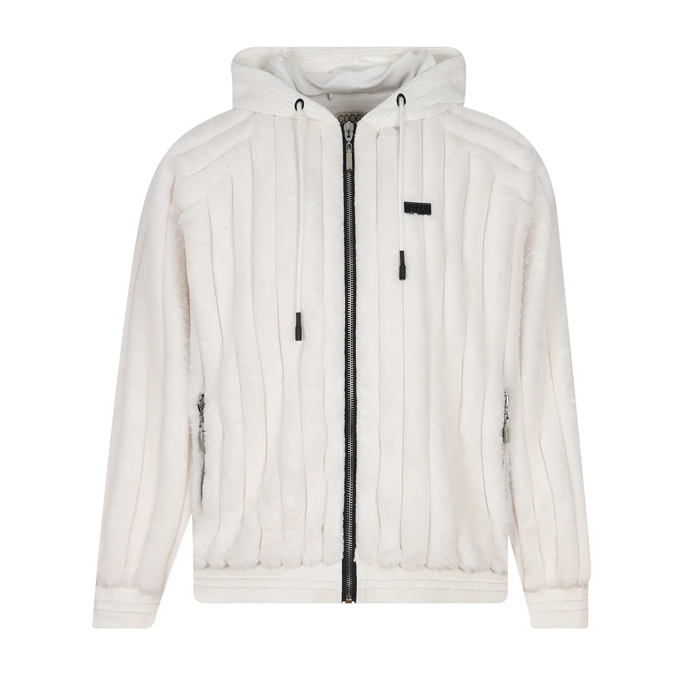 New - COOGI Faux Fur Full Zip Hoody - Bone sold by COOGI