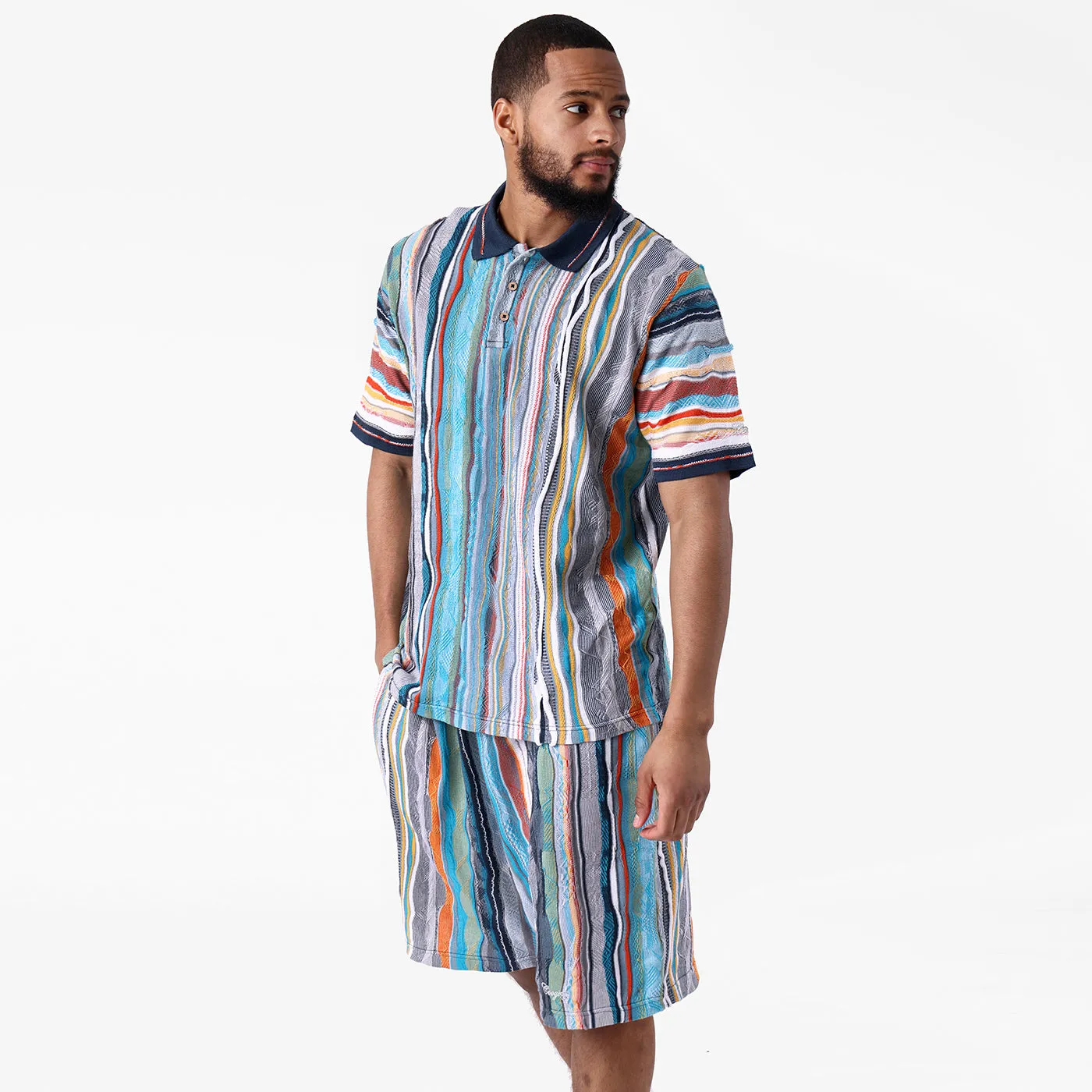 New - COOGI Light Weight Sweater Knit Polo in Blue and Gray sold by COOGI product image thumbnail 4