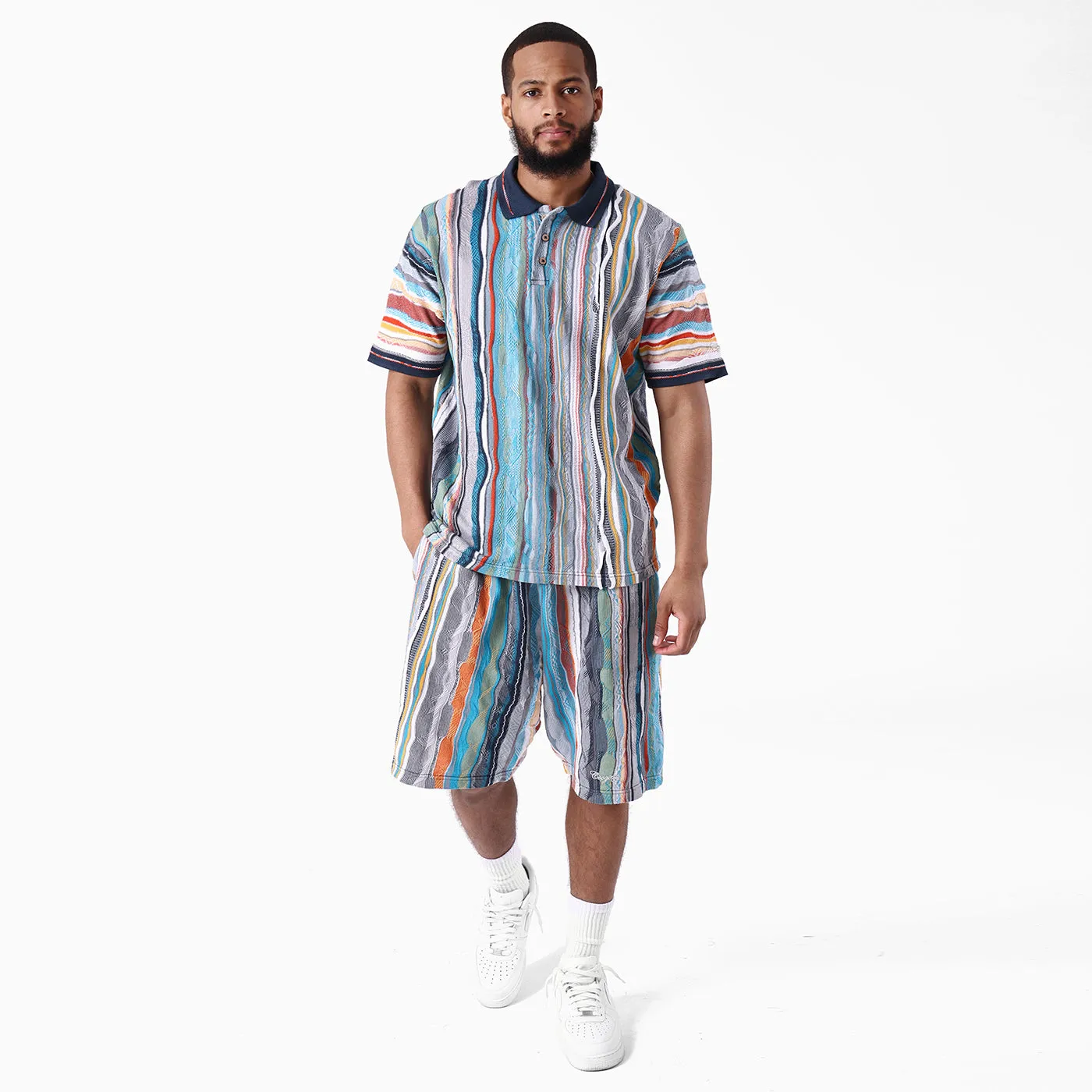 New - COOGI Light Weight Sweater Knit Polo in Blue and Gray sold by COOGI product image thumbnail 3