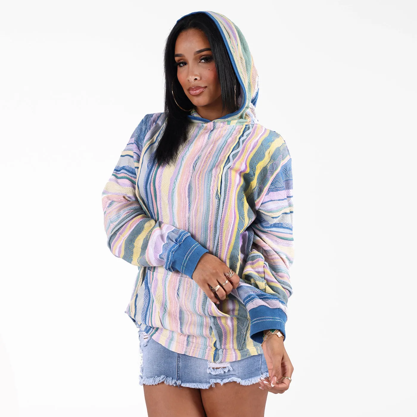 New - COOGI Light Weight Sweater Knit Hoody in Pink and Blue - Set sold by COOGI product image thumbnail 5