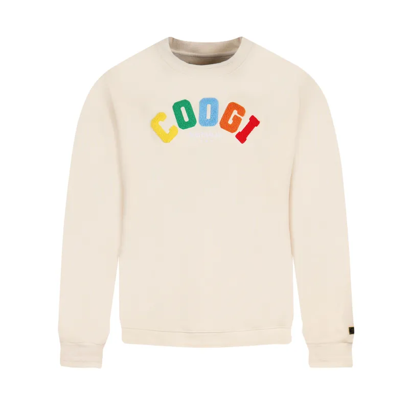 New - COOGI  - Block Logo Crew - Oversized - Bone: COOGI Crown Reserve HeavyLuxe Fleece made by COOGI