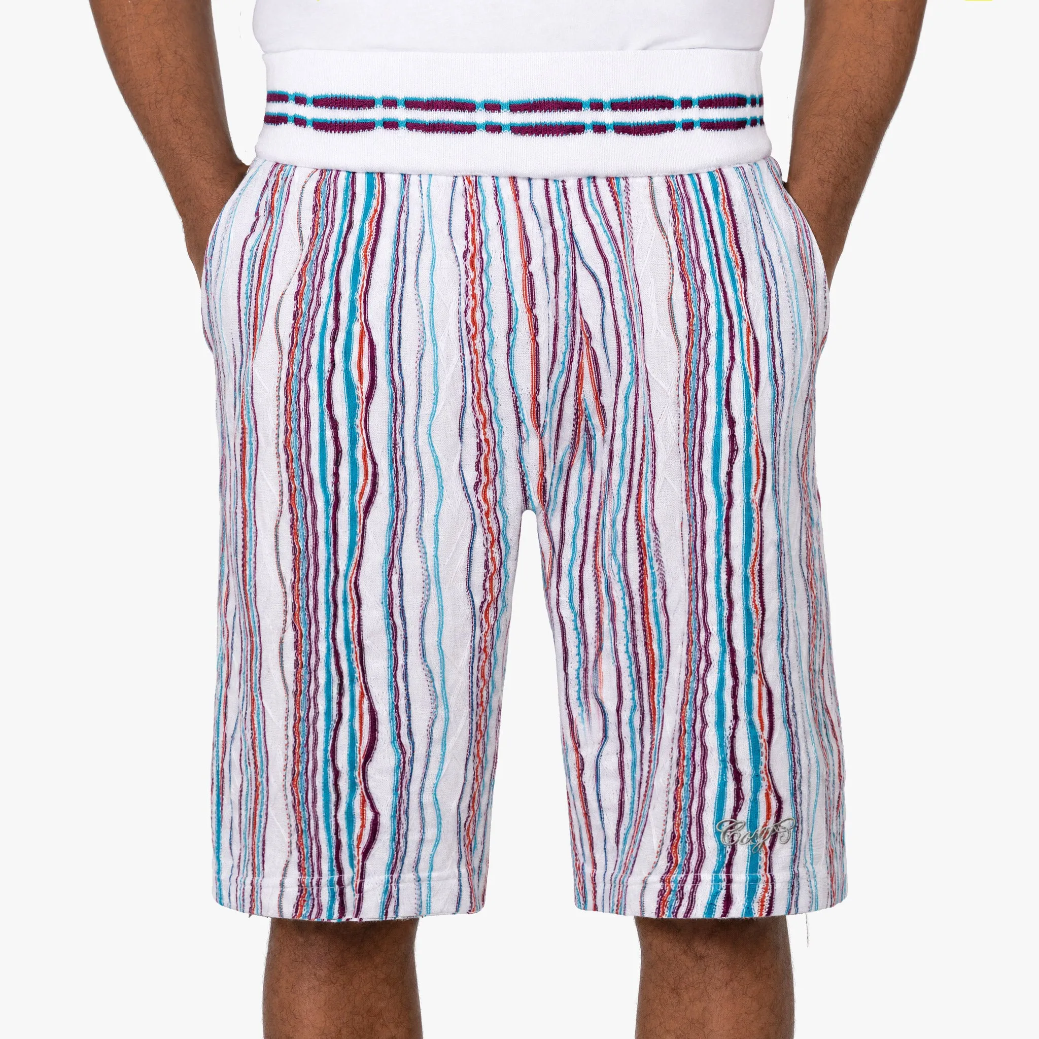 New - COOGI Light Weight Sweater Knit Shorts - White Base sold by COOGI product image thumbnail 2