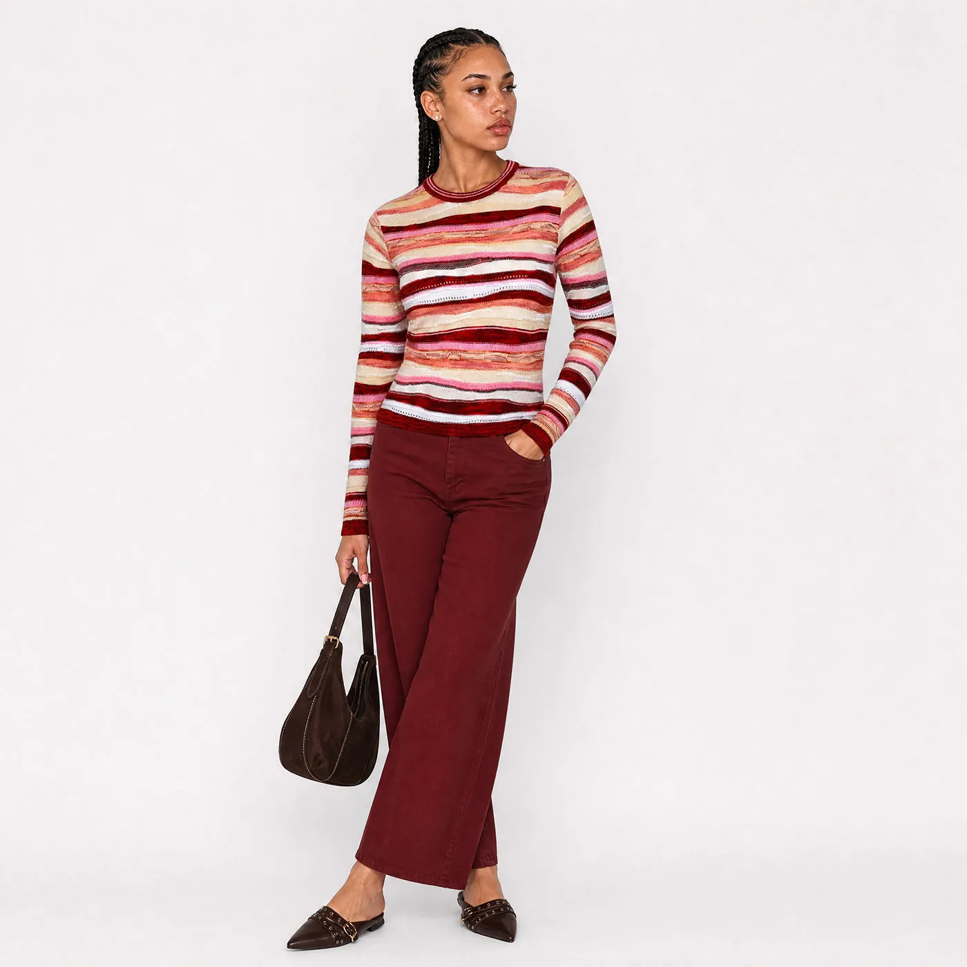 New - COOGI Women's All-Season Sweater Knit LS Top - Pink-Yellow sold by COOGI product image thumbnail 4