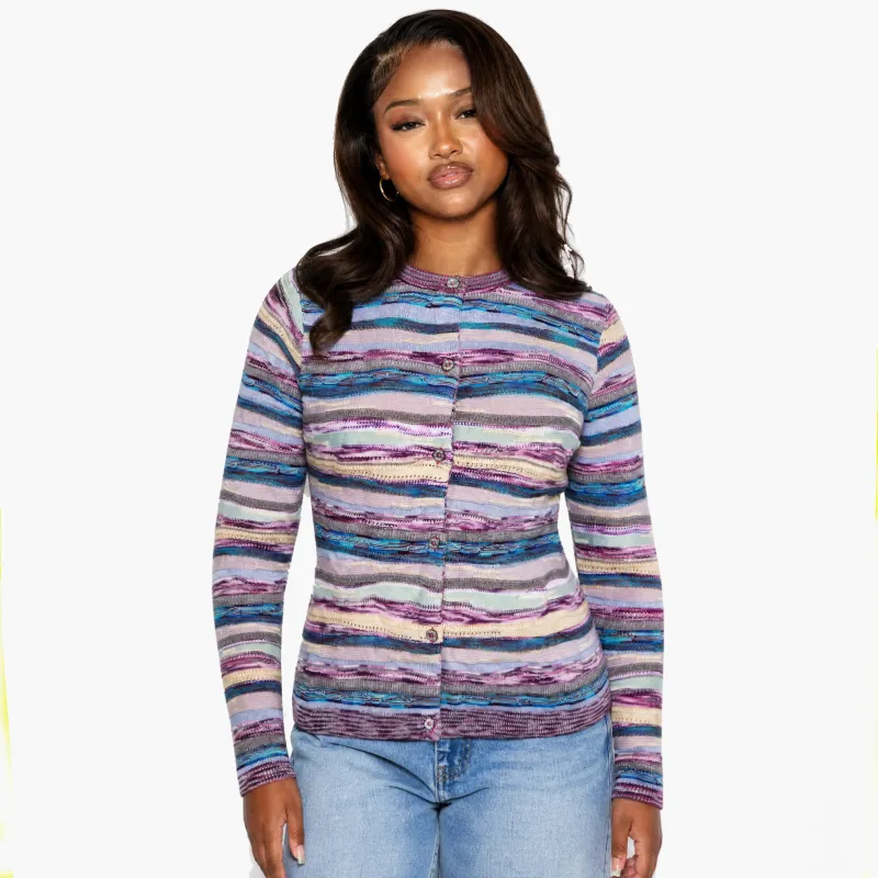 New - COOGI Women's All-Season Sweater Knit Cardigan - Purple Base made by COOGI