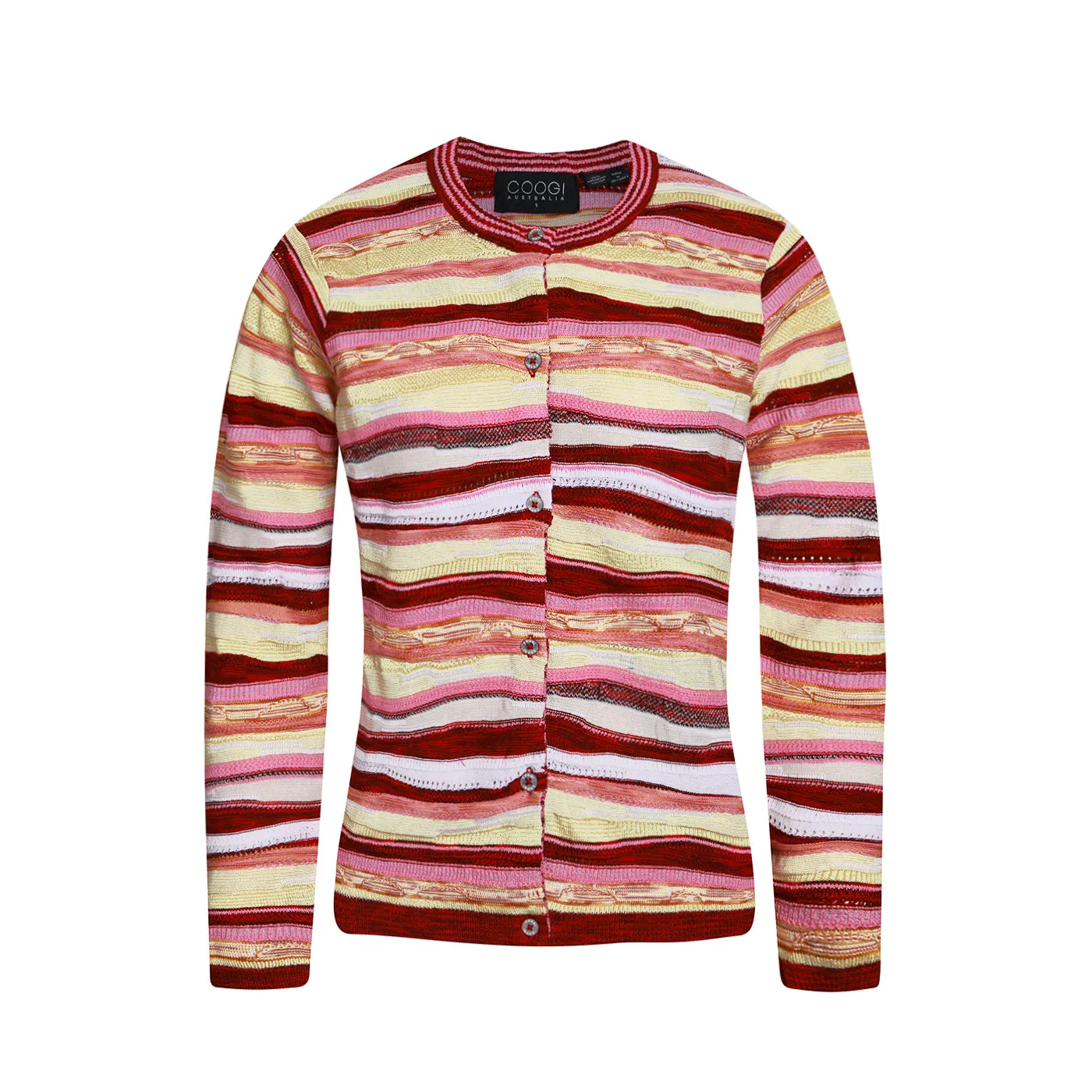 New - COOGI Women's All-Season Sweater Knit Cardigan - Pink-Yellow sold by COOGI product image thumbnail 2