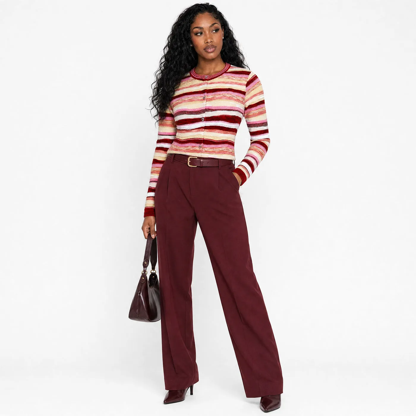 New - COOGI Women's All-Season Sweater Knit Cardigan - Pink-Yellow sold by COOGI product image thumbnail 4