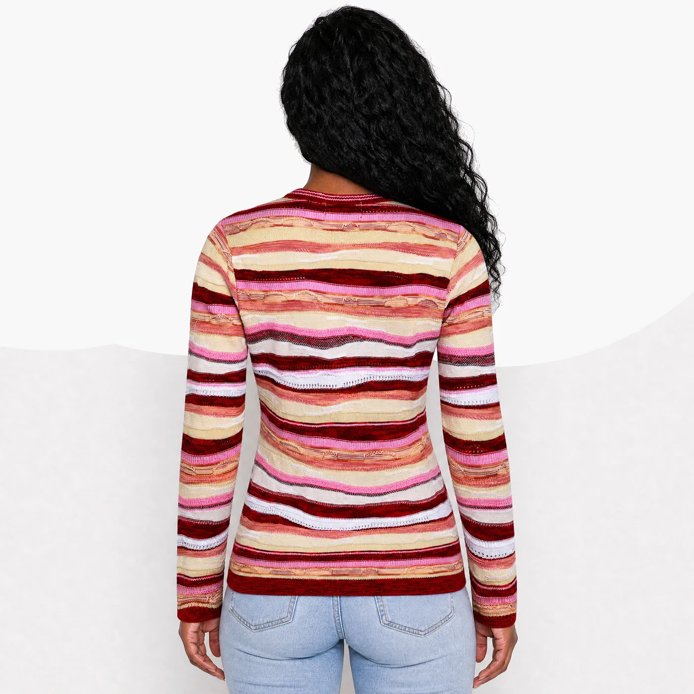 New - COOGI Women's All-Season Sweater Knit Cardigan - Pink-Yellow sold by COOGI product image thumbnail 3