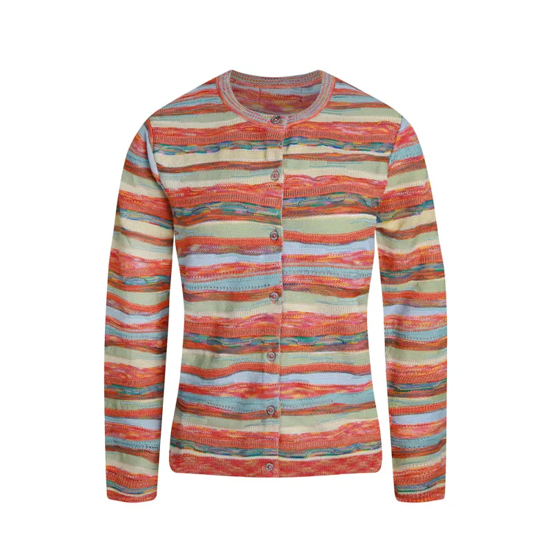 New - COOGI Women's All-Season Knit Cardigan - Orange Multi made by COOGI