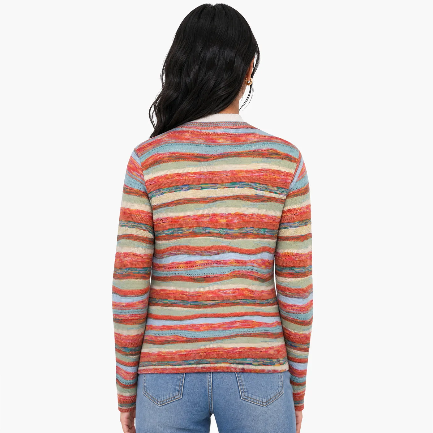 New - COOGI Women's All-Season Knit Cardigan - Orange Multi sold by COOGI product image thumbnail 3