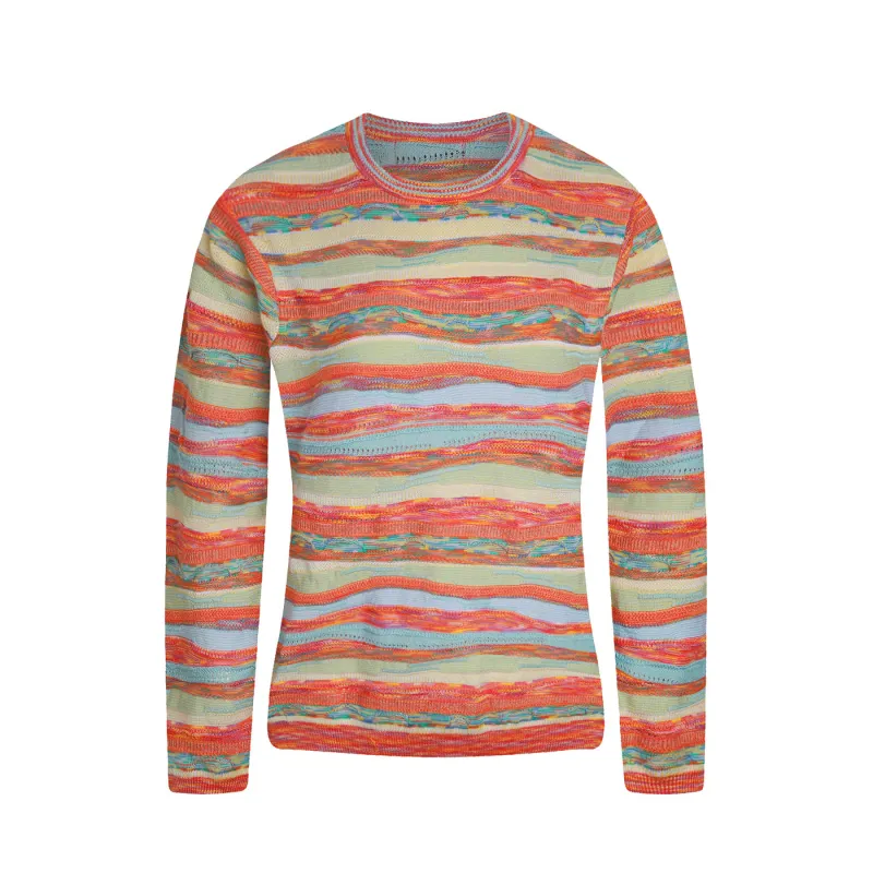 New - COOGI Women's All-Season Knit LS Top - Orange Multi made by COOGI