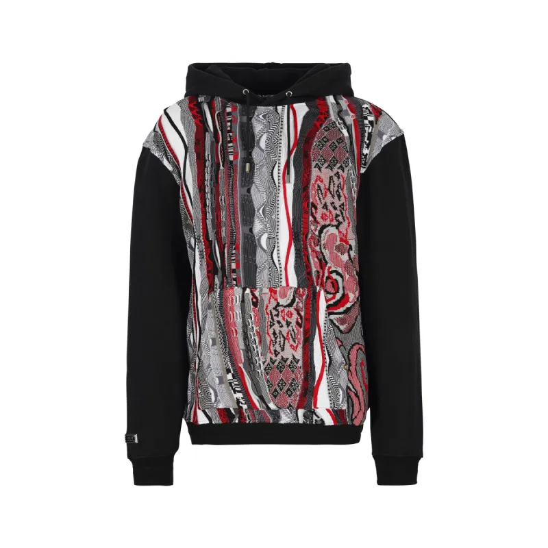 COOGI Sweater Pieced Fleece Hoody - Red-Black sold by COOGI