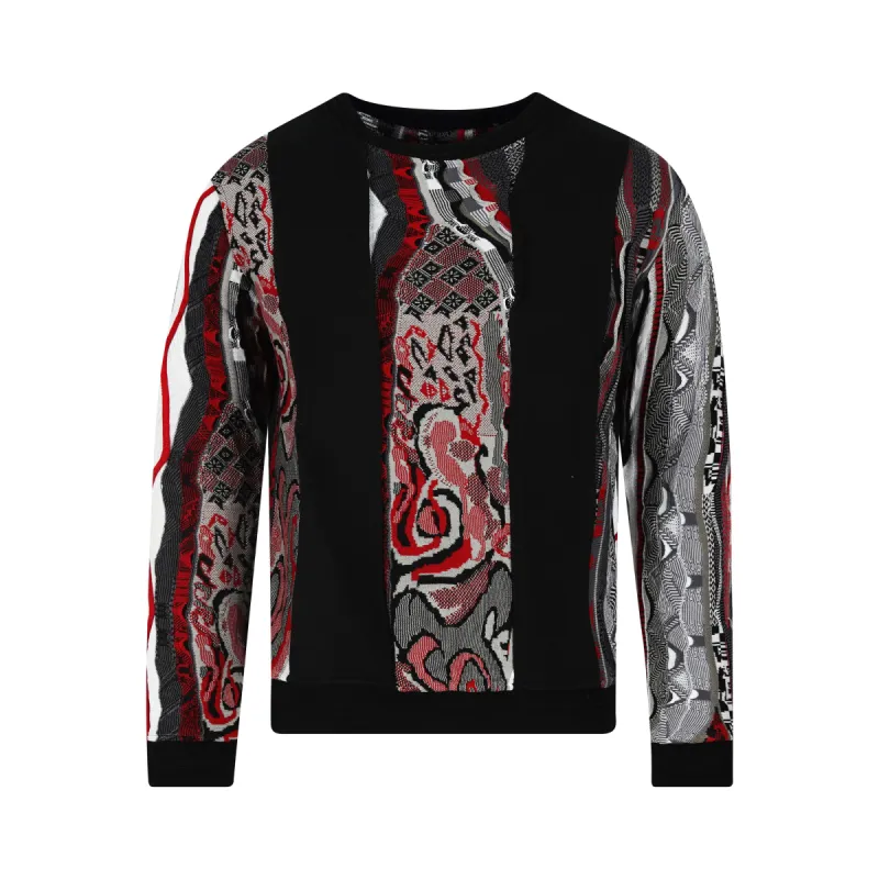 COOGI Sweater Pieced Fleece Crew-Red-Black sold by COOGI