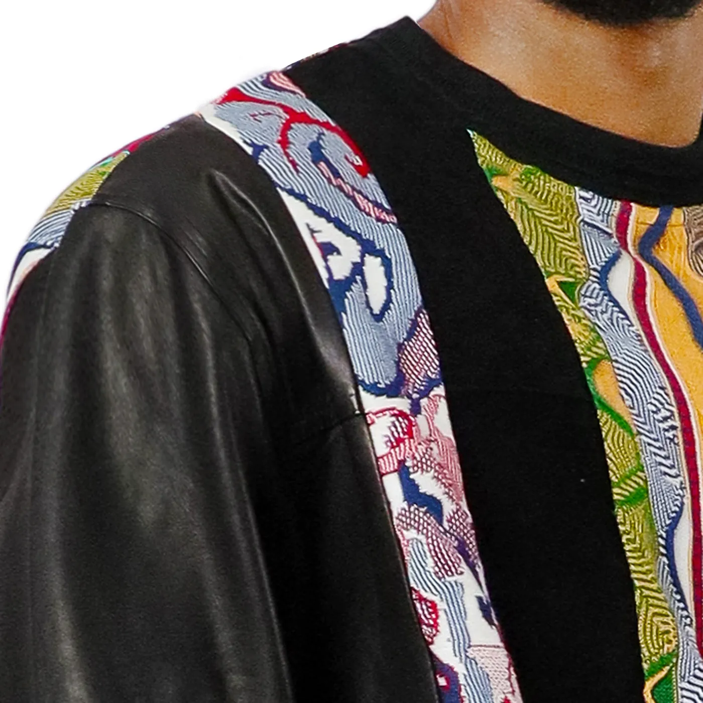 COOGI Leather, Suede and Sweater Pieced Crew - Black sold by COOGI product image thumbnail 4