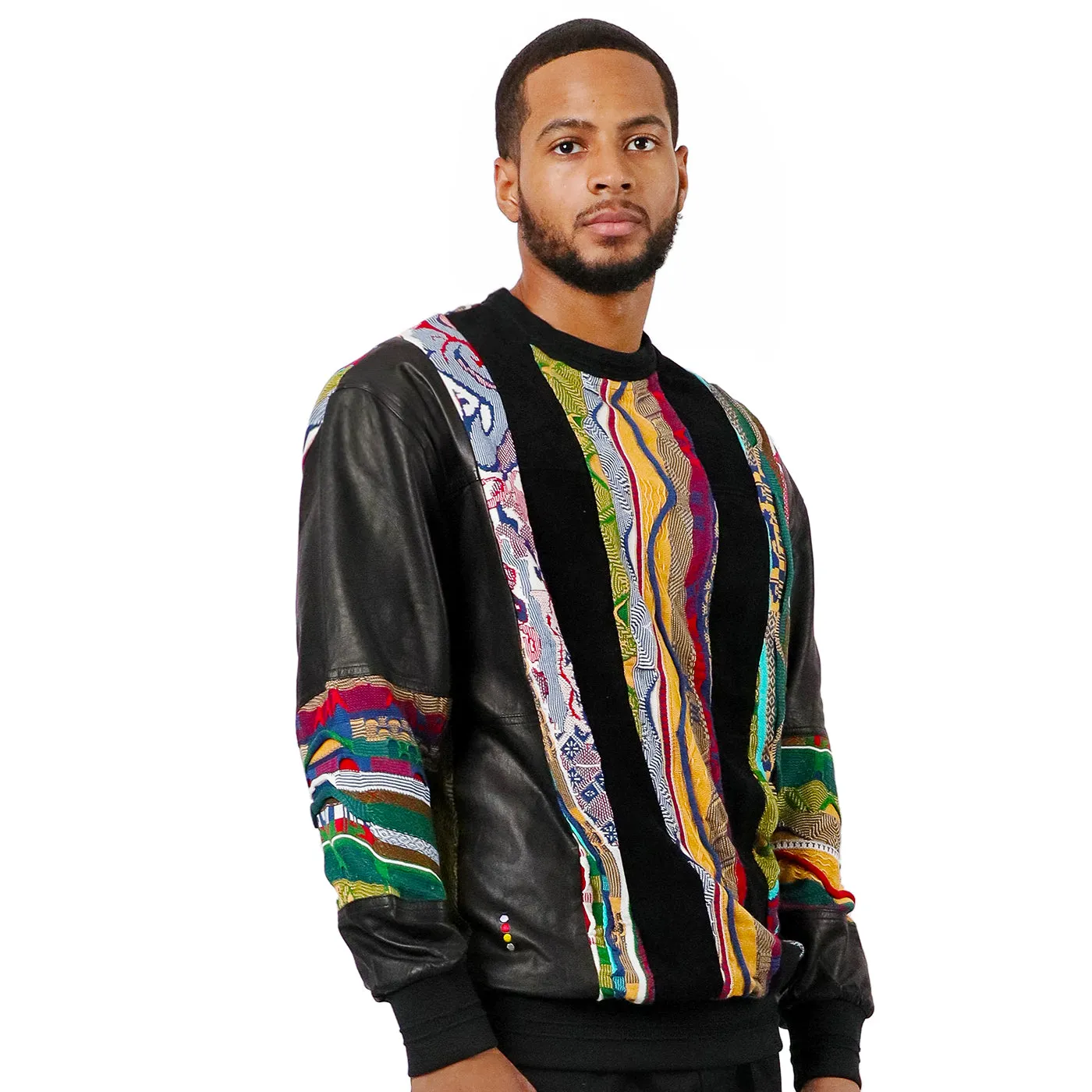 COOGI Leather, Suede and Sweater Pieced Crew - Black sold by COOGI product image thumbnail 2