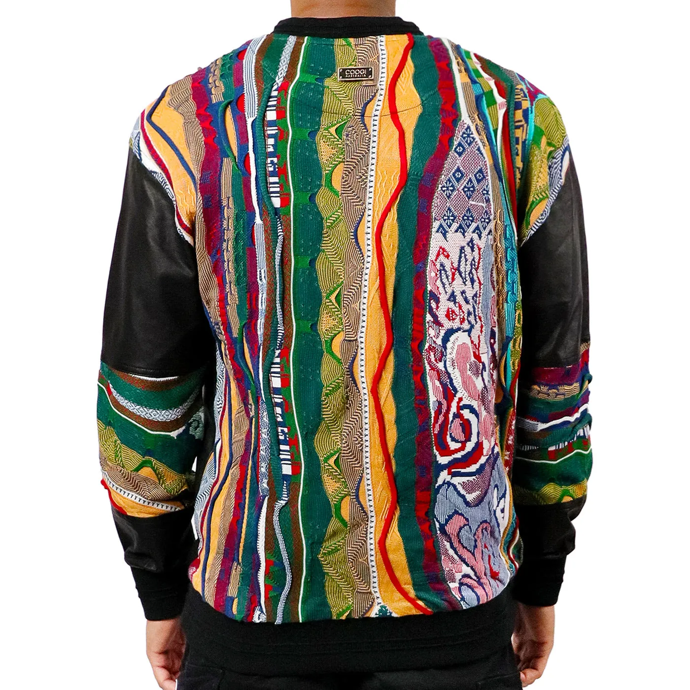 COOGI Leather, Suede and Sweater Pieced Crew - Black sold by COOGI product image thumbnail 3