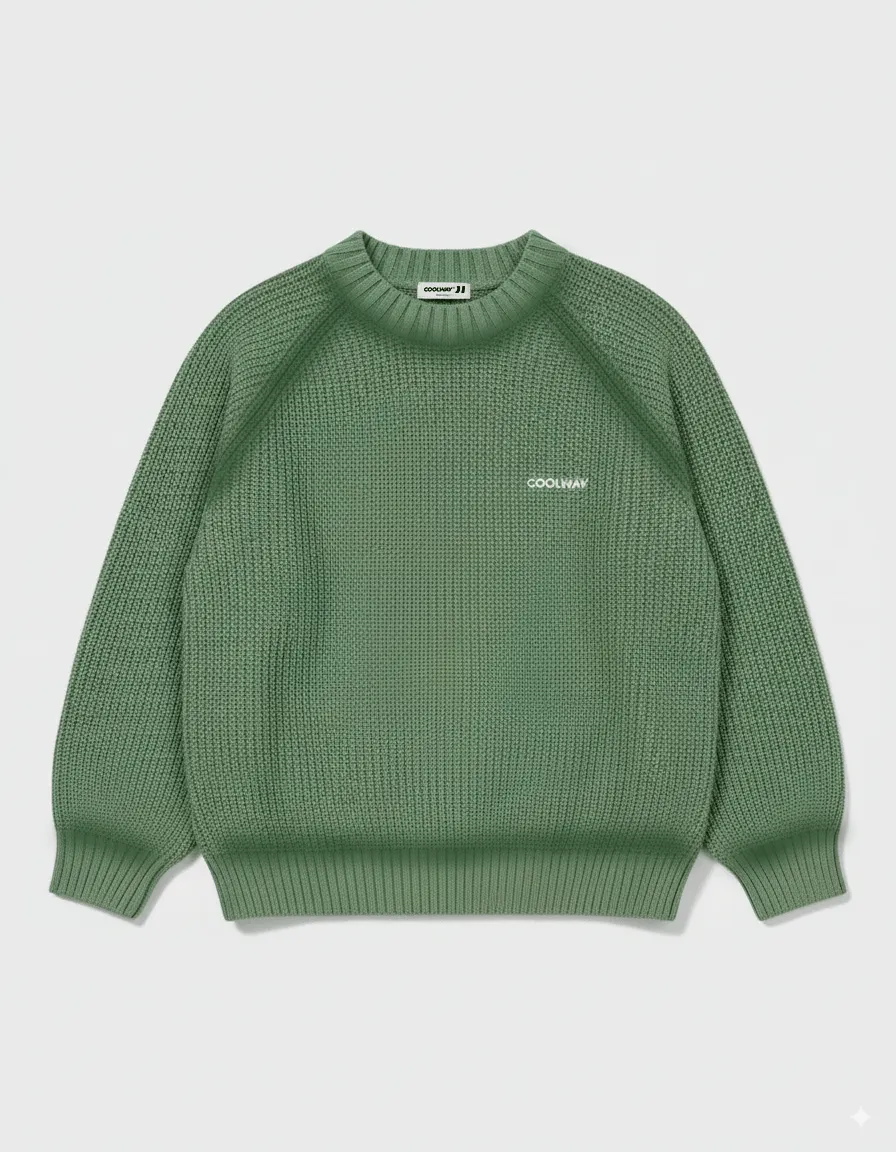 Green Knit Sweater sold by Coolway product image thumbnail 2