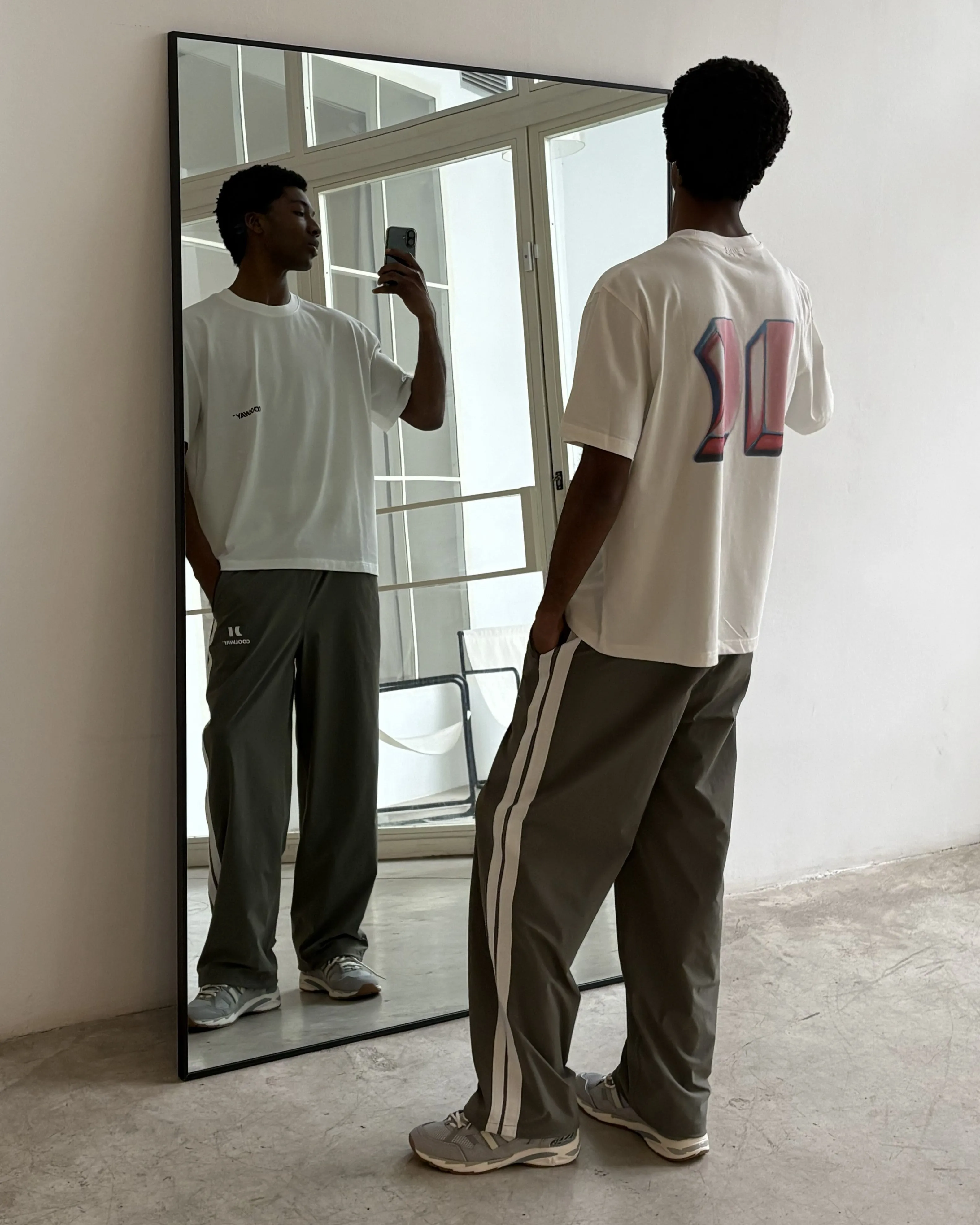 Olive Nylon Track Pants sold by Coolway product image thumbnail 3