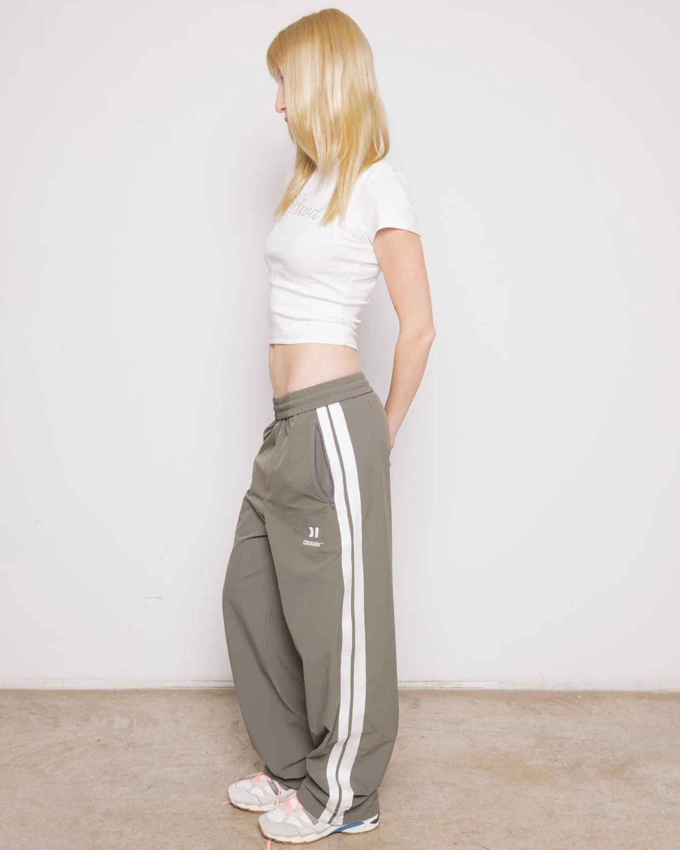 Olive Nylon Track Pants sold by Coolway product image thumbnail 2