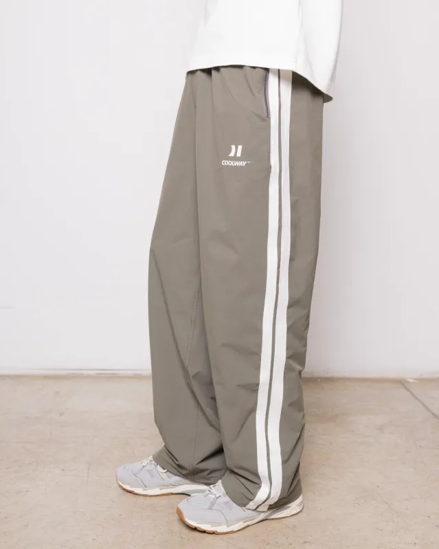 Olive Nylon Track Pants made by Coolway