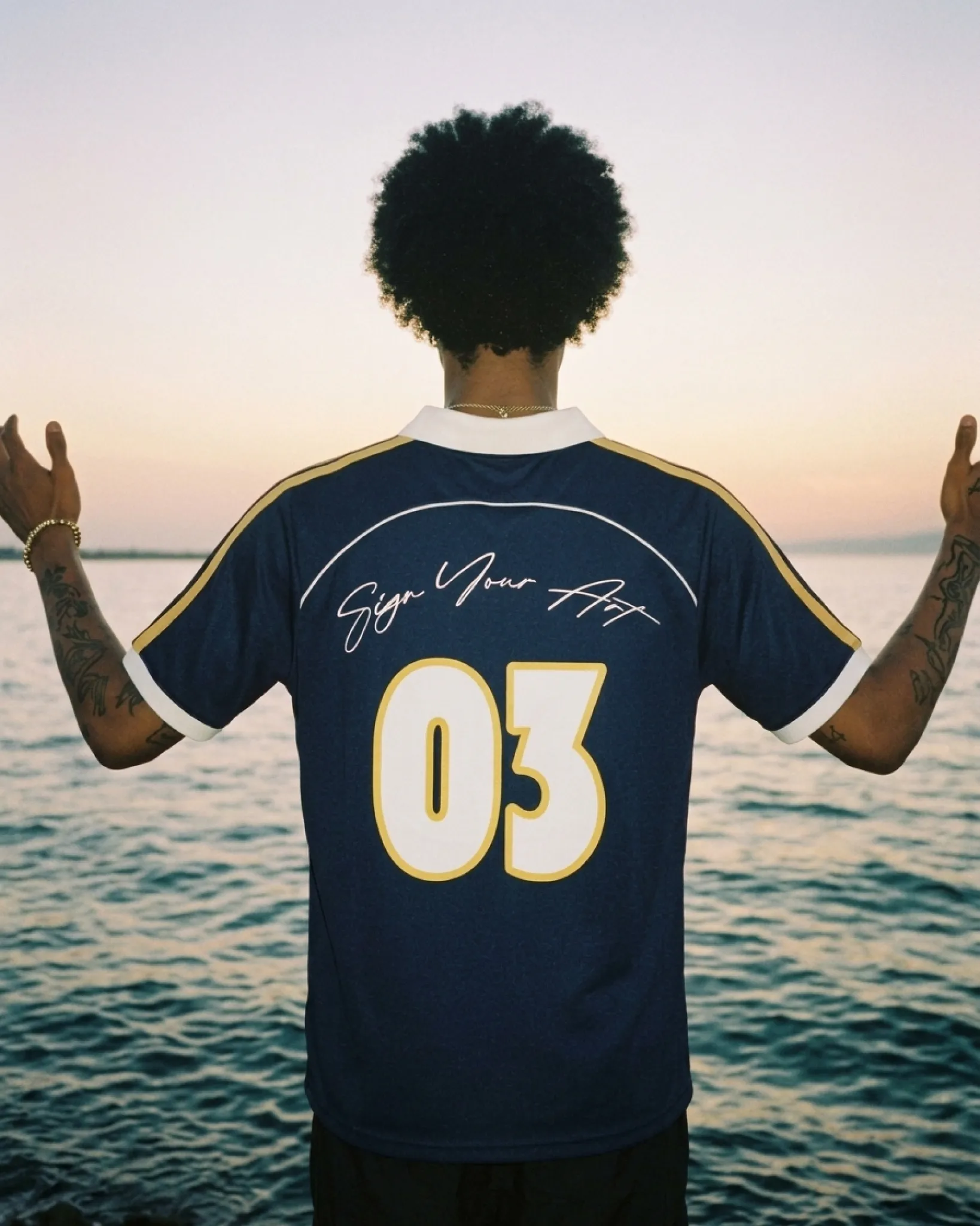 Navy Ink Football Tee sold by Coolway product image thumbnail 2