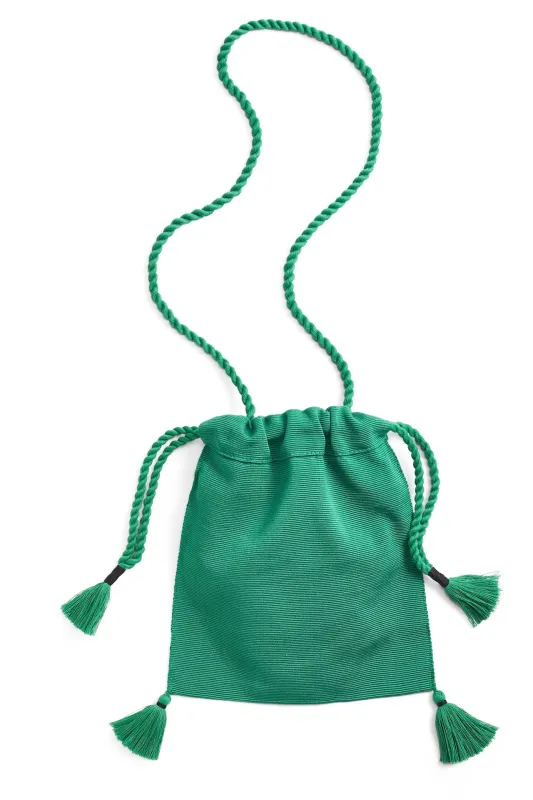 Luna Woven Bag with Tassels sold by Corey Lynn Calter