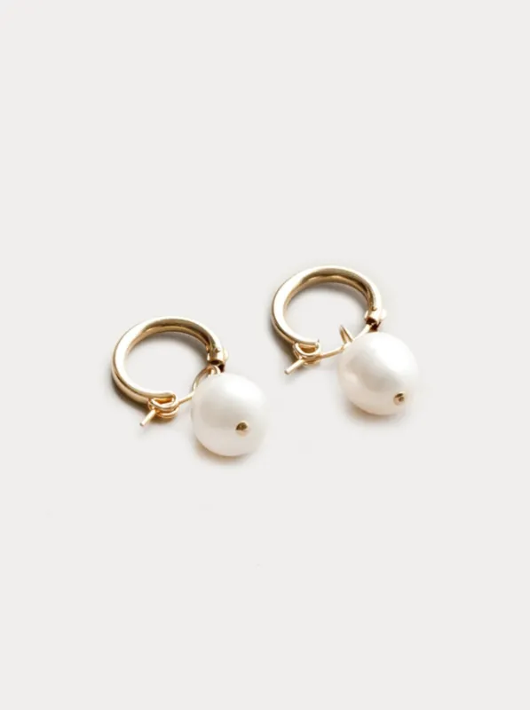 Small Pearl Drop Earrings - Gold sold by Corey Lynn Calter