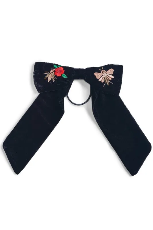 Black Ponytail Bow made by Corey Lynn Calter