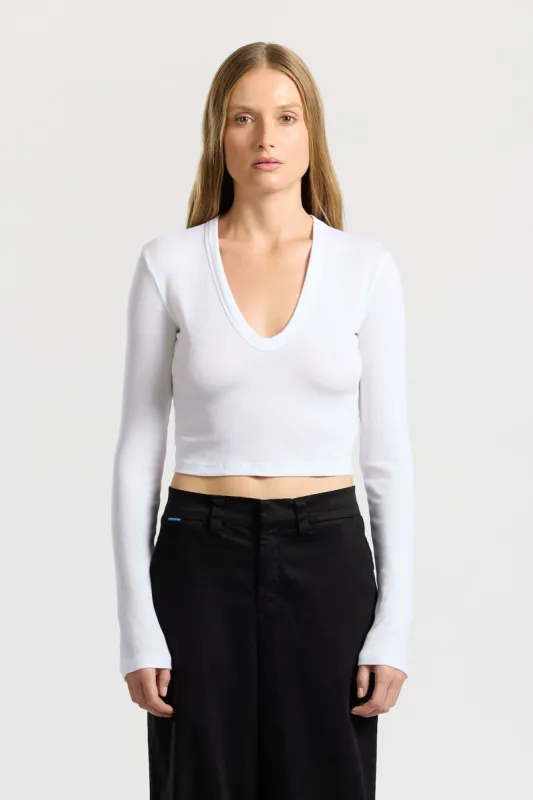Verona Crop U-Neck Shirt sold by Cotton Citizen
