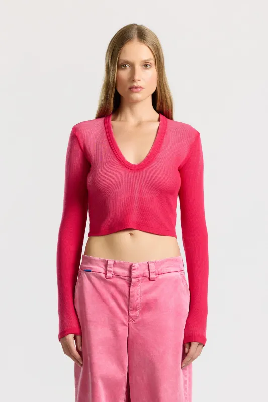 Verona Crop U-Neck Shirt sold by Cotton Citizen