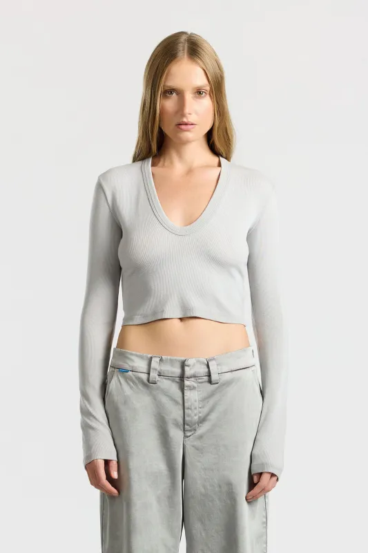 Verona Crop U-Neck Shirt sold by Cotton Citizen