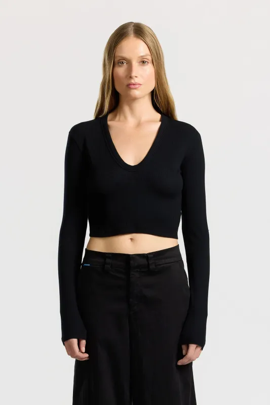 Verona Crop U-Neck Shirt sold by Cotton Citizen