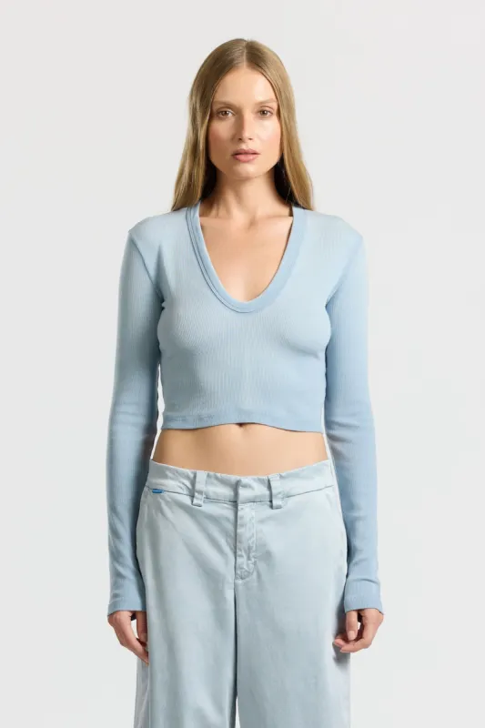 Verona Crop U-Neck Shirt sold by Cotton Citizen
