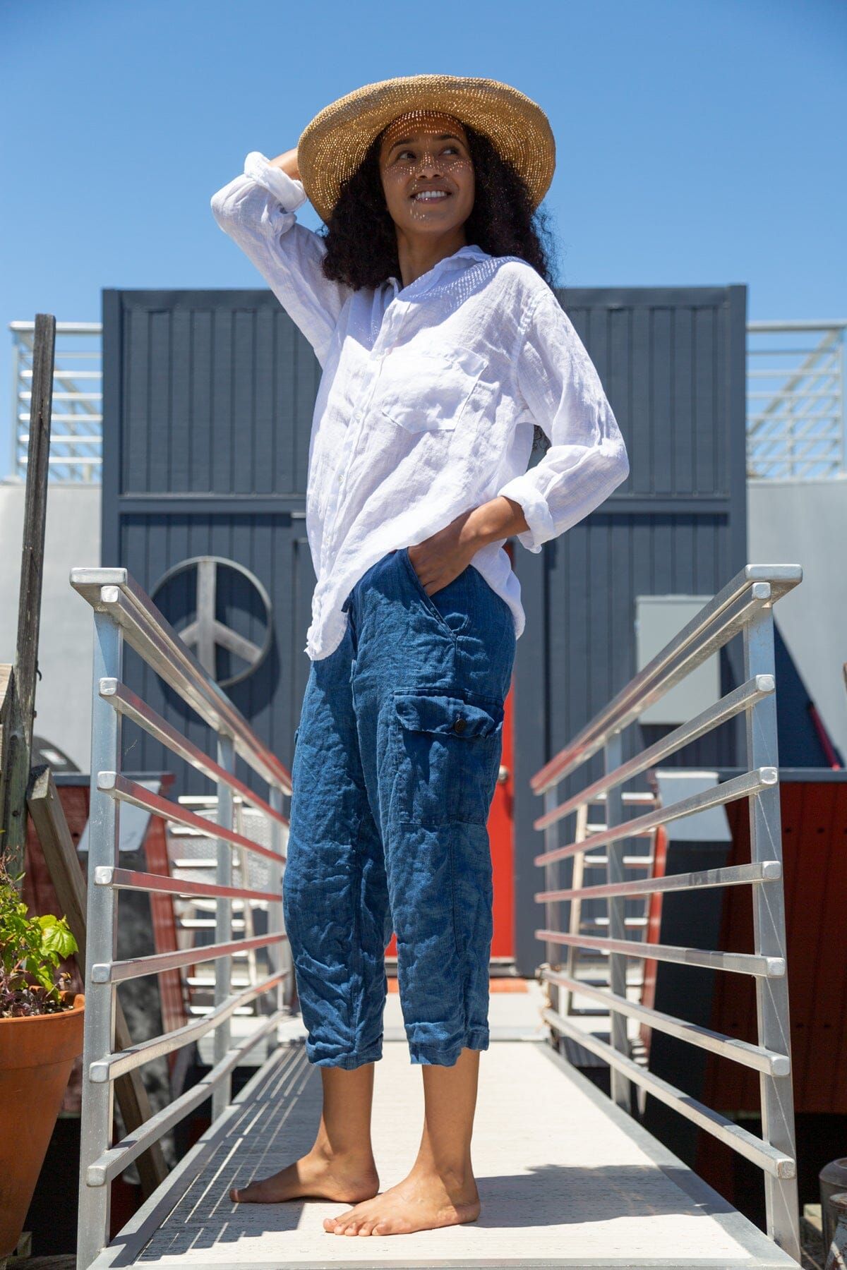 Cropped Cargo - Bleached Indigo sold by CP Shades product image thumbnail 2