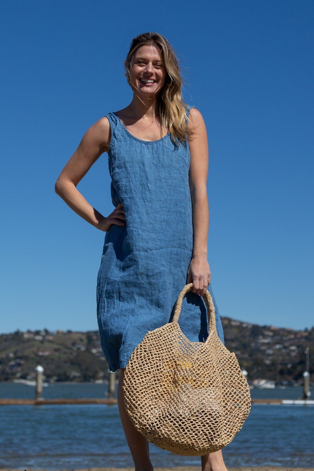 Dayna - Indigo Linen sold by CP Shades