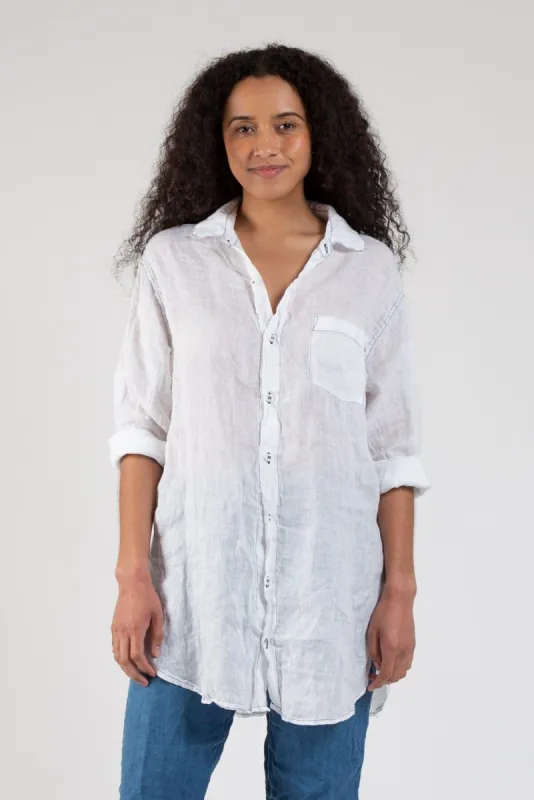 Marella - Navy Topstitch Linen sold by CP Shades