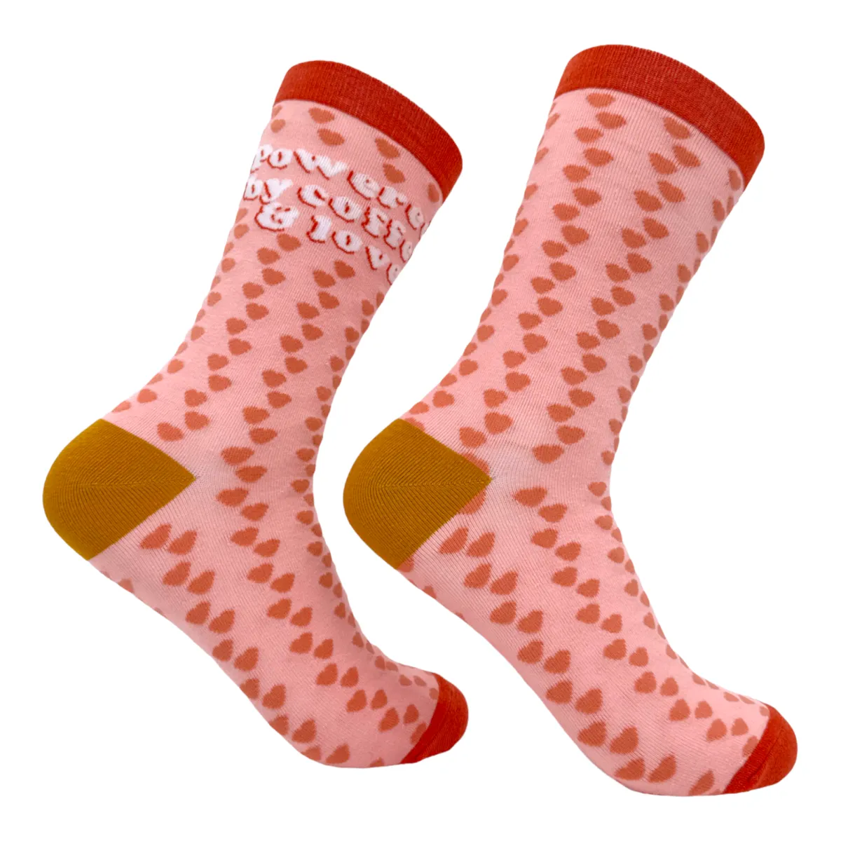 Women's Powered By Coffee And Love Socks sold by Crazy Dog T-Shirts