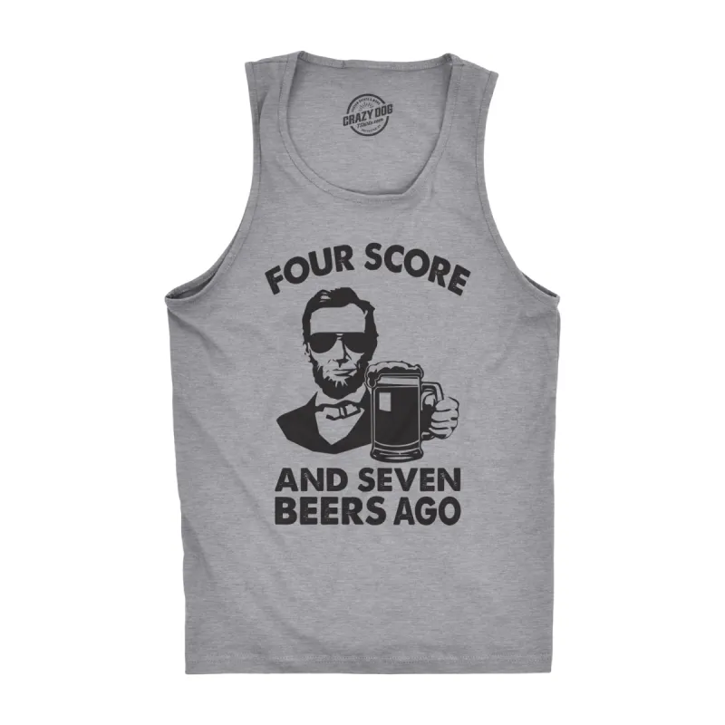 Four Score And Seven Beers Ago Men's Tank Top sold by Crazy Dog T-Shirts