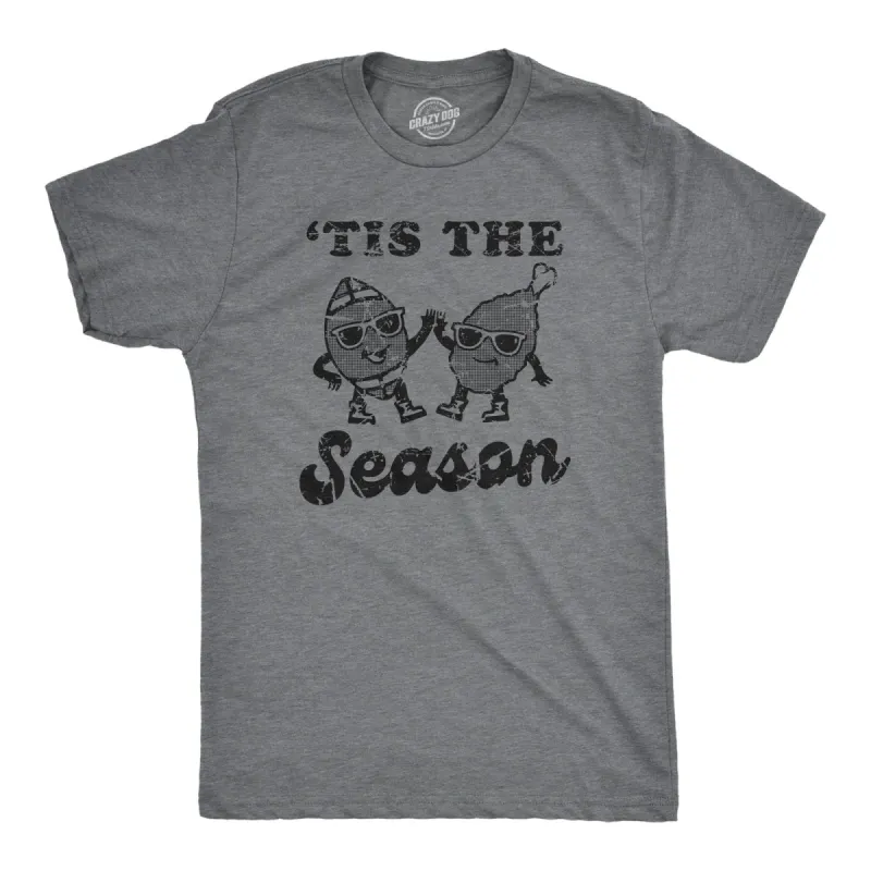 Tis The Season Turkey Football Men's T Shirt sold by Crazy Dog T-Shirts