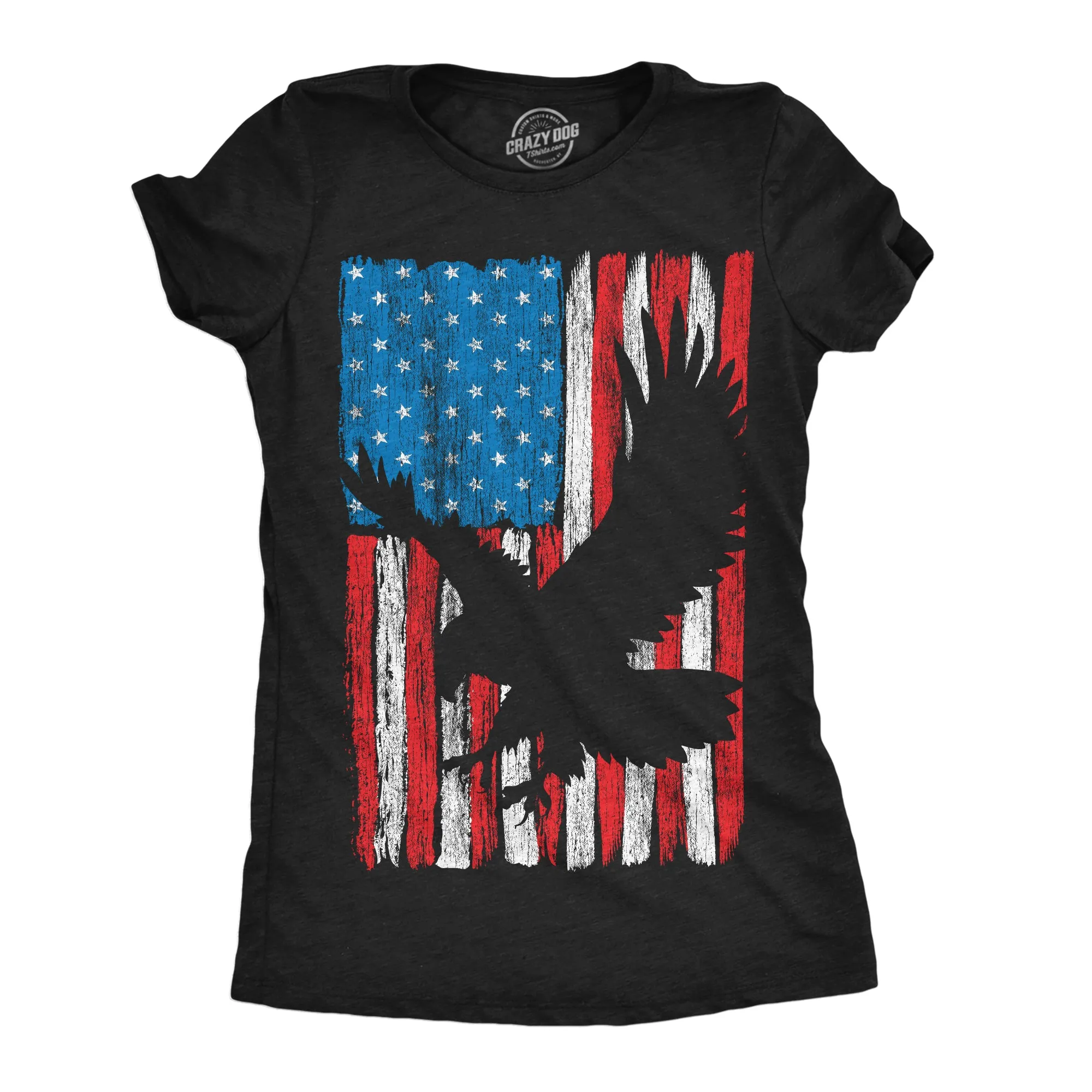 Eagle In Flag Women's T Shirt sold by Crazy Dog T-Shirts