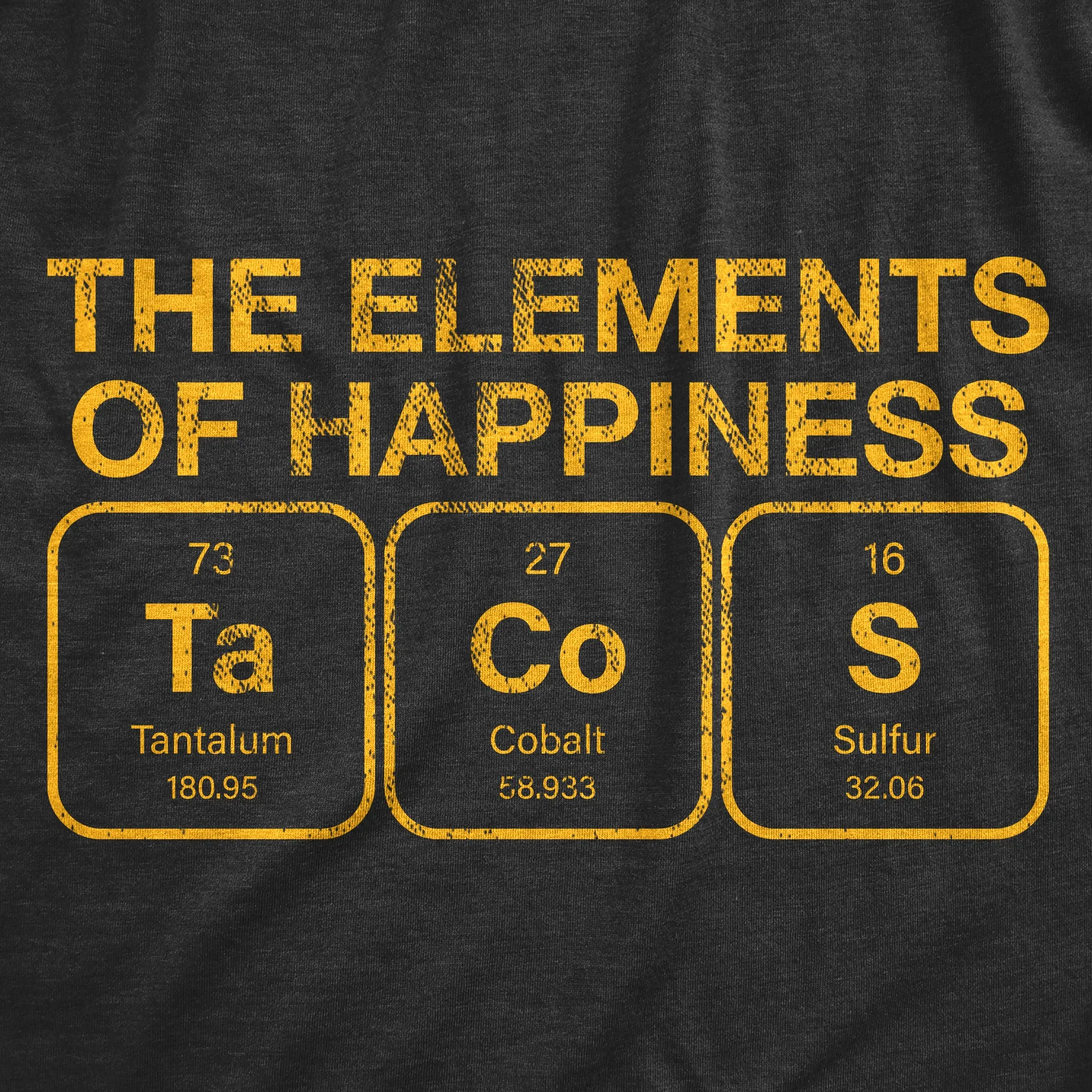The Elements Of Happiness Tacos Men's T Shirt sold by Crazy Dog T-Shirts product image thumbnail 2