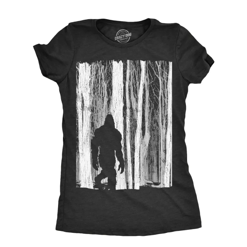 Bigfoot In The Forest Women's T Shirt sold by Crazy Dog T-Shirts