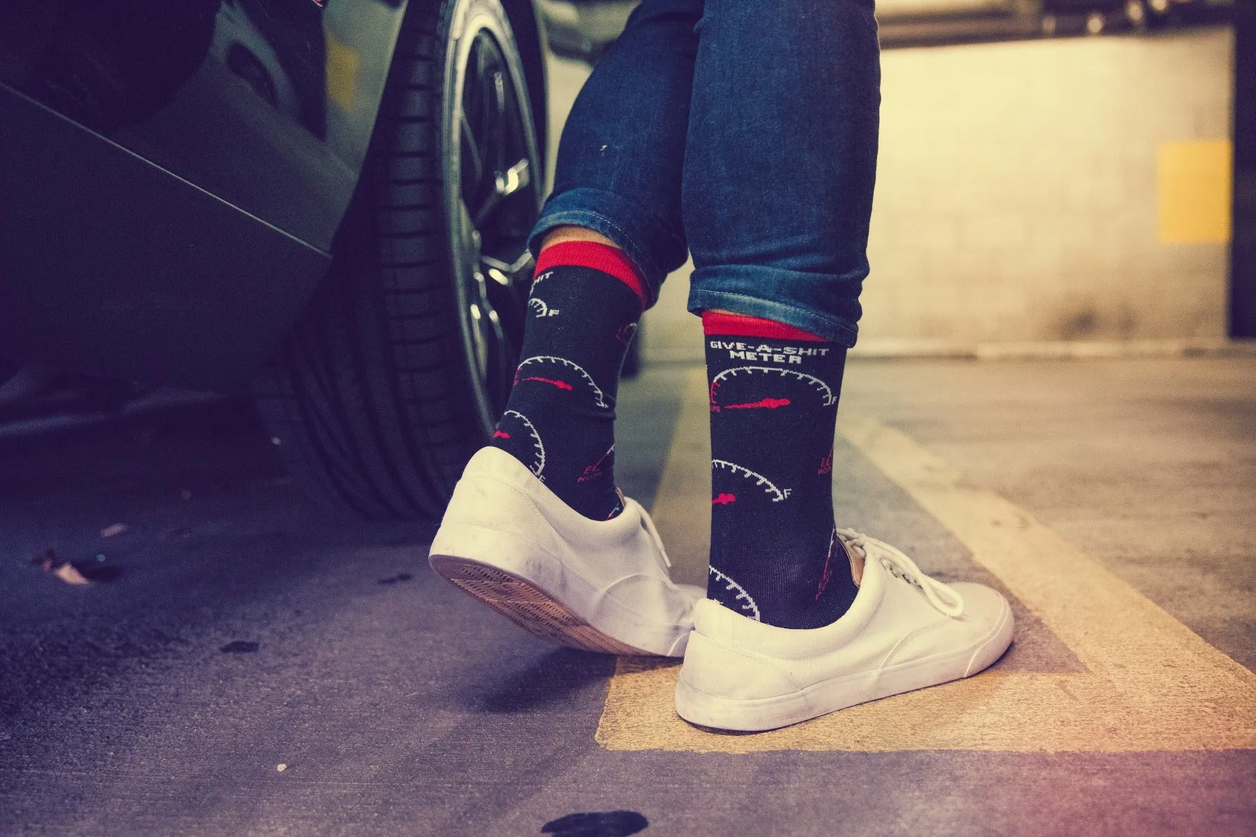 Mens Give-A-Shit Meter Socks sold by Crazy Dog T-Shirts product image thumbnail 3