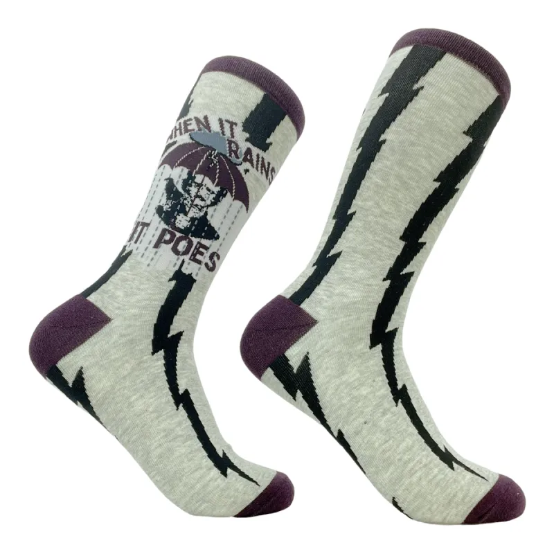 Men's When It Rains It Poes Socks sold by Crazy Dog T-Shirts
