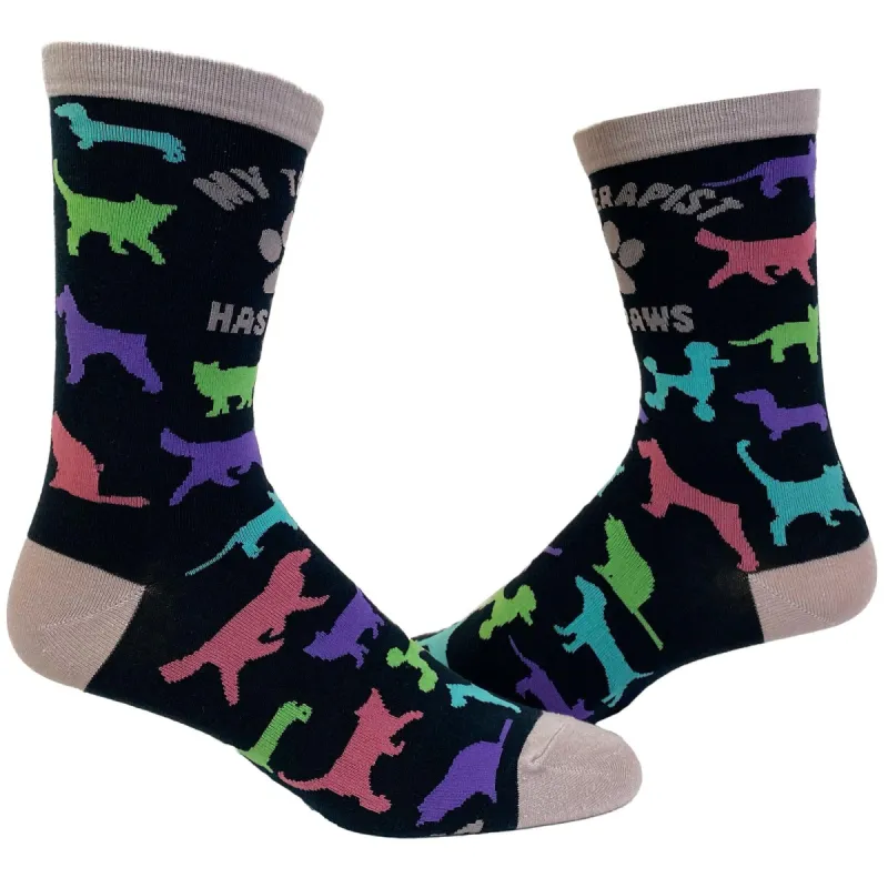Womens My Therapist Has Paws Socks sold by Crazy Dog T-Shirts
