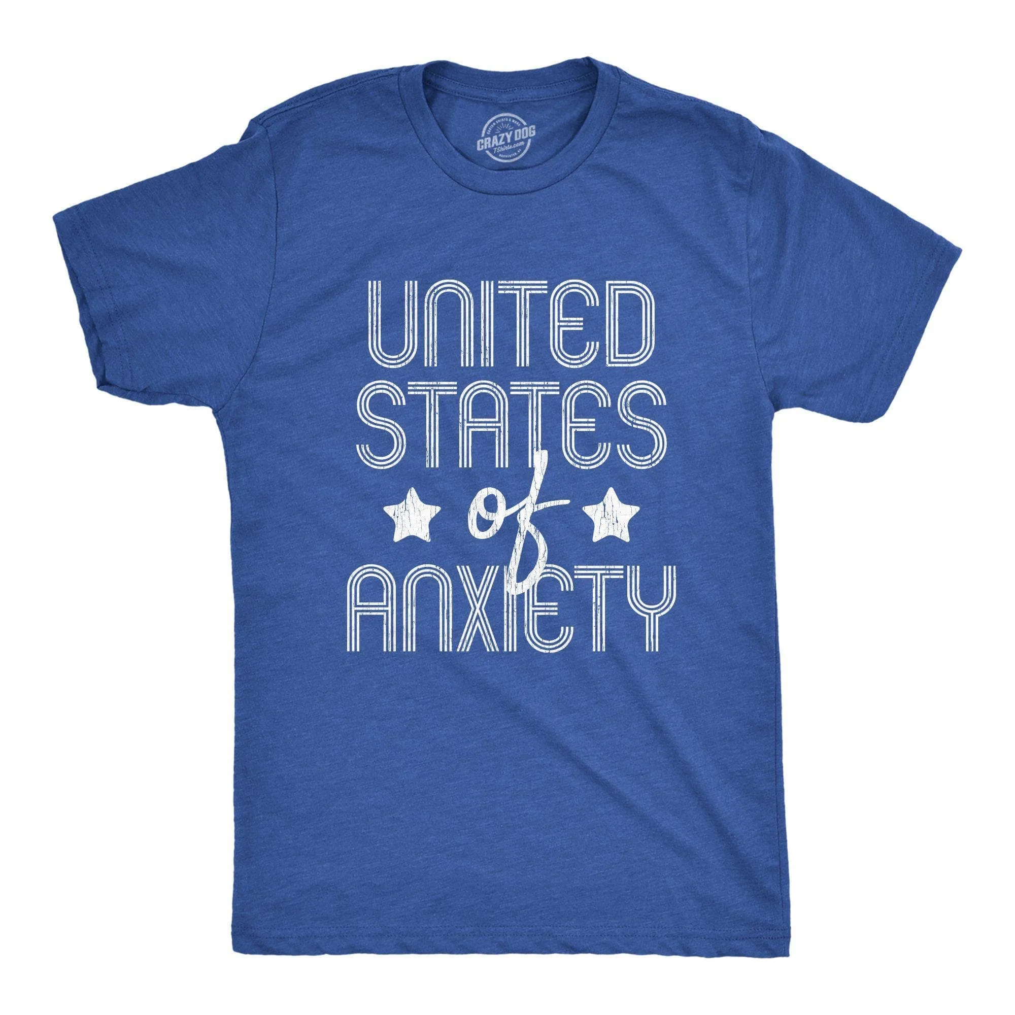 United States Of Anxiety Men's T Shirt sold by Crazy Dog T-Shirts product image thumbnail 3