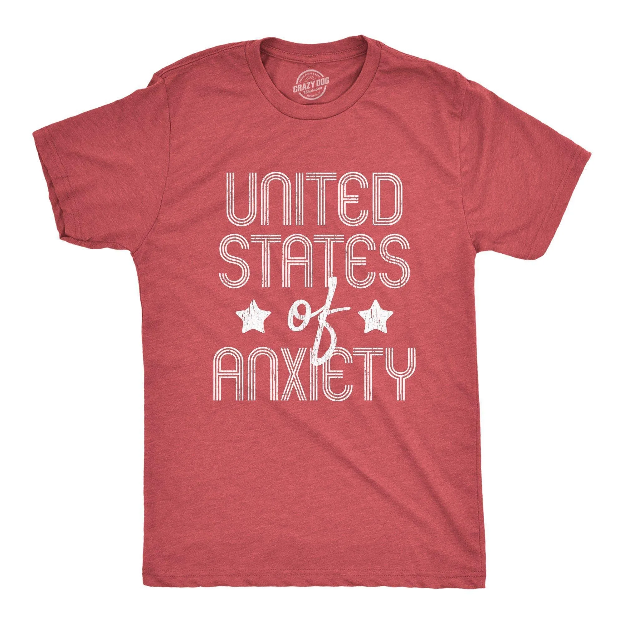 United States Of Anxiety Men's T Shirt sold by Crazy Dog T-Shirts