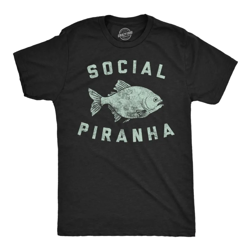 Social Piranha Men's T Shirt sold by Crazy Dog T-Shirts